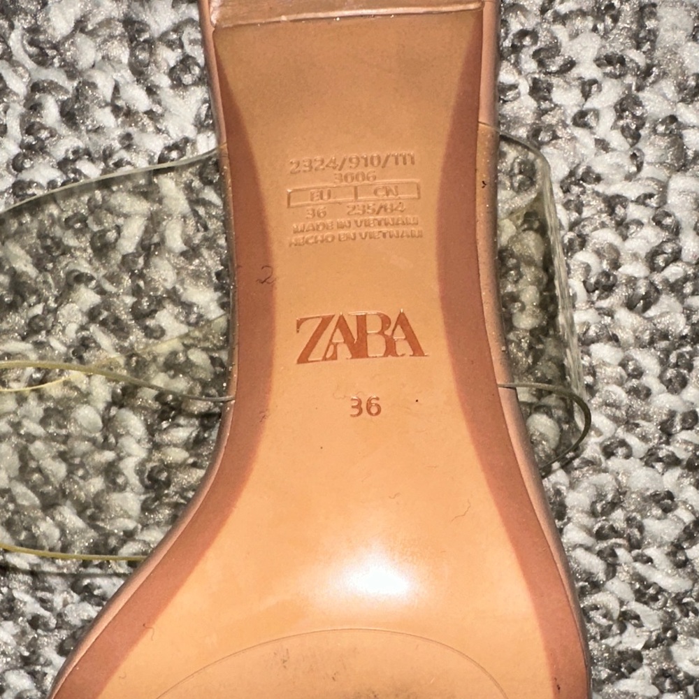 Zara Transparent and Tan Heeled Sandals - Picture 4 of 5